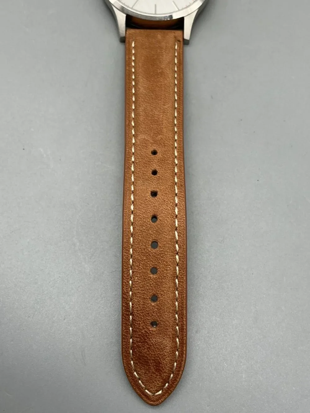MVMT 40 Series Mens Watch 40mm Silver Tone Brown Leather Band New Battery
